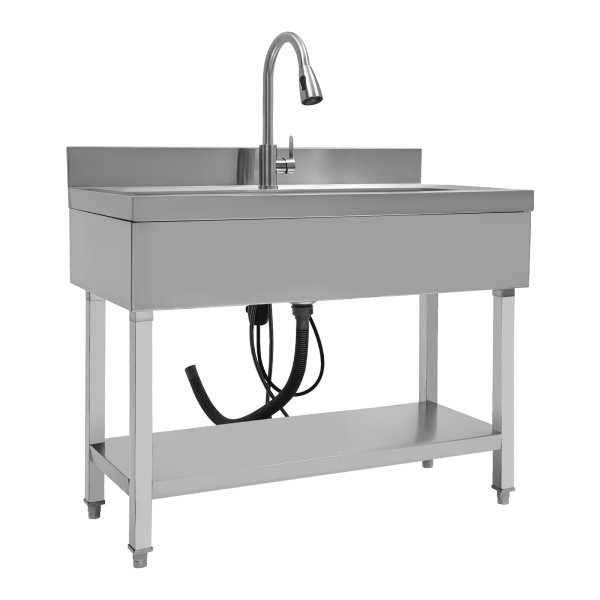 201 Stainless Steel Kitchen Sink Freestanding Commercial Sinks Stainless Steel Sink for Laundry Room Bathroom Farmhouse
