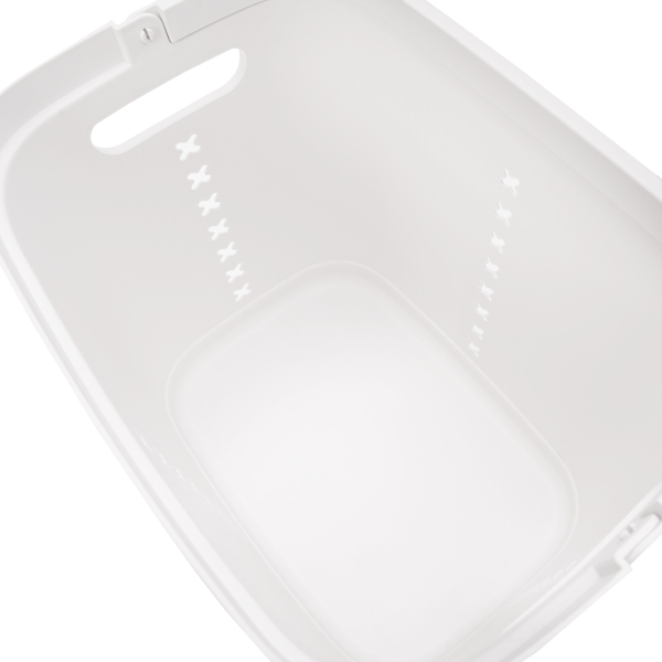 White Laundry Baskets Dirty Clothes Hamper with Wheels and Handle Tall Portable Rolling Laundry Baskets