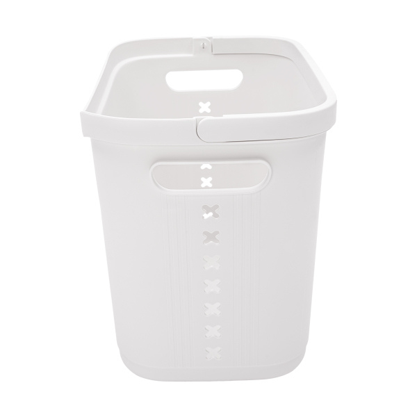 White Laundry Baskets Dirty Clothes Hamper with Wheels and Handle Tall Portable Rolling Laundry Baskets