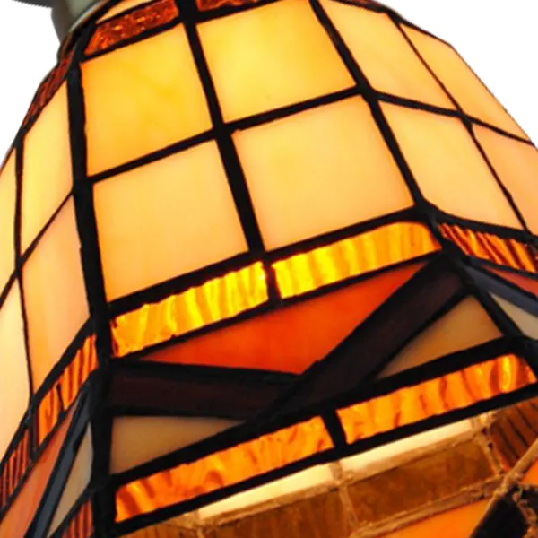 Tiffany Ceiling Lights 1-Light 7.8" Wide Mission Style Stained Glass Flush Mount Ceiling Light for Bedroom Hallway