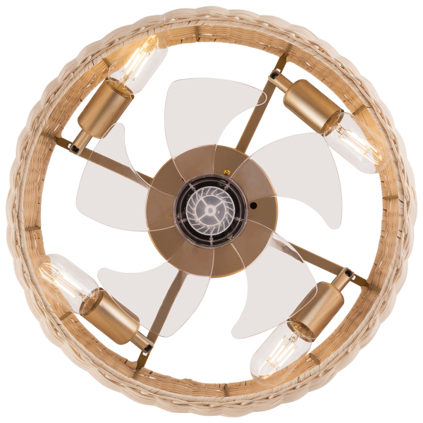 18.5in Boho Ceiling Fan with Lights, Rattan Caged Flush Mount Ceiling Fans with Lights and Remote Control, Bamboo Profile Ceiling Fan 18.5in Boho Ceiling Fan with Lights, Rattan Caged Flush Mount Ceiling Fans with Lights and Remote Control, Bamboo Profile Ceiling Fan