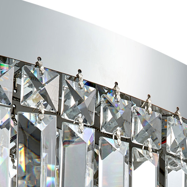Bathroom Chandelier Flush Mount Light Fixture 23.6-Inch Modern Crystal Chandelier Lighting for Living Room,Bedroom