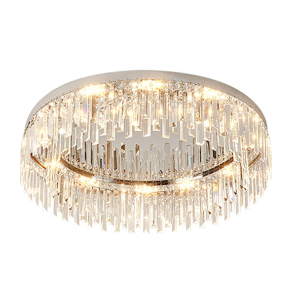 Bathroom Chandelier Flush Mount Light Fixture 23.6-Inch Modern Crystal Chandelier Lighting for Living Room,Bedroom