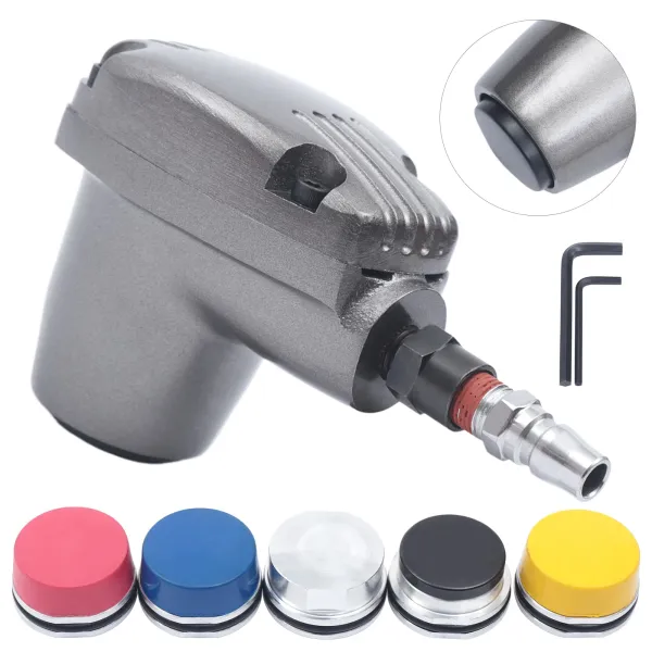 Aotomatic Air Palm Hammer Low Noise Steel Aluminum Handheld Pneumatic Hammer 1000 Times/Minute with 6 Multi-Material Hammerheads