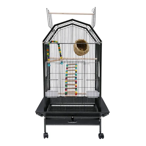 Bird Cage Open Top Standing Parrot Parakeet Cage with Rolling Stand Large Metal Bird Flight Cage Bird Cage Open Top Standing Parrot Parakeet Cage with Rolling Stand Large Metal Bird Flight Cage