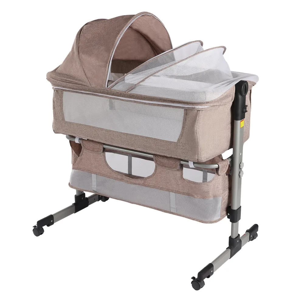 Bedside Sleeper with Cradle Mode 5 Height Adjustable Baby Bed