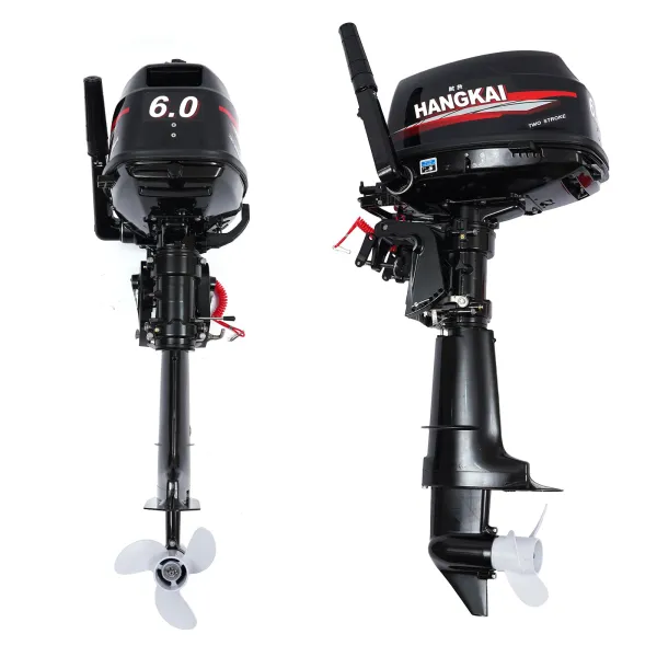 CNCEST High-quality Outboard Motor, 2 Stroke 6 HP Marine Engine Water Cooling System