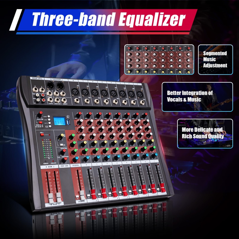 8-channel Mixer USB Bluetooth Stage Mixer | CNCEST