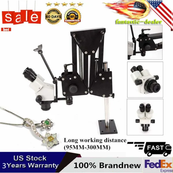 Multi-Directional Micro-Setting Optical Super Clear Microscope Jewelry Tools with Stand