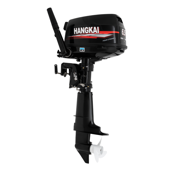 HANGKAI 6.5HP 4 Stroke Outboard Motor Water Cooled and CDI with Air Cooling System, 360° Rotation for Fishing Aquaculture
