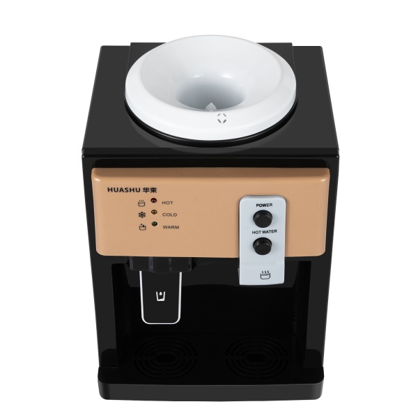 Top Loading Water Cooler Dispenser Hot & Cold Water 2-in-1 for 3 or 5 Gallon Bottle Stainless Steel for Bedroom Living Room Kitchen Studio Office (black)
