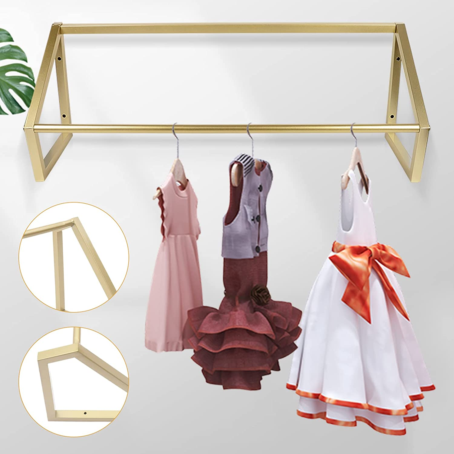Wall-Mounted Garment Rack , Clothing Store Heavy Metal Display Stand