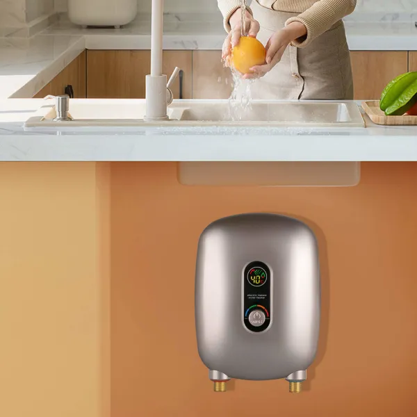 220V 6500W Instant Electric Tankless Water Heater-Mini Electric Hot Water Heater Safe Protection for Washing Dishes Food Clothes