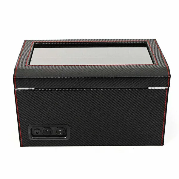 CNCEST Self Winding Watch Box Watch Self Winder Box Automatic Rotation - Full Black