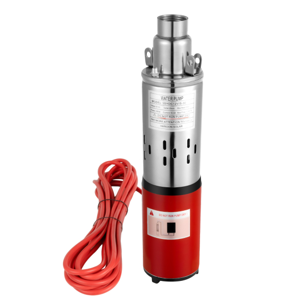 Submersible Pump, 12 Volt DC Deep Well Screw Pump Solar Well Water Pump 59FT-91FT Lift, 4800 RPM (USA Stock)