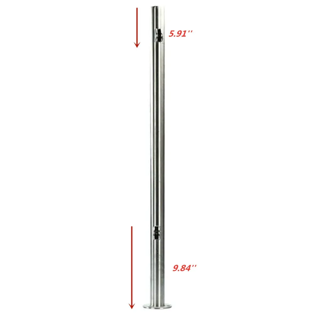 CNCEST High-quality Stainless Steel Balustrade Posts, 90cm Landing Baluster Poles Handrail Railing with Glass Clamps and Rubbers