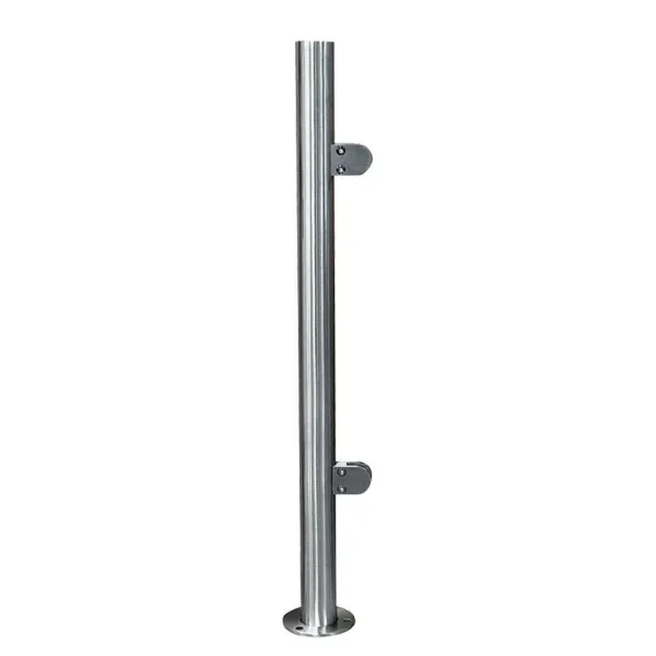 CNCEST High-quality Stainless Steel Balustrade Posts, 90cm Landing Baluster Poles Handrail Railing with Glass Clamps and Rubbers