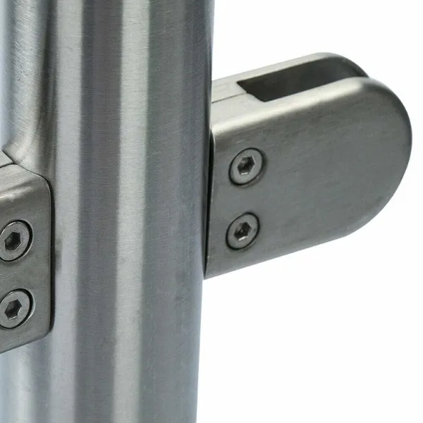 CNCEST High-quality Stainless Steel Balustrade Posts, 90cm Landing Baluster Poles Handrail Railing with Glass Clamps and Rubbers