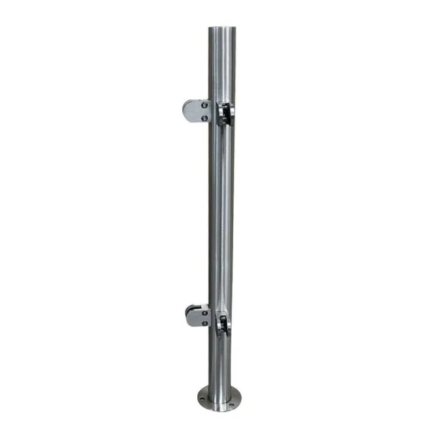CNCEST High-quality Stainless Steel Balustrade Posts, 90cm Landing Baluster Poles Handrail Railing with Glass Clamps and Rubbers