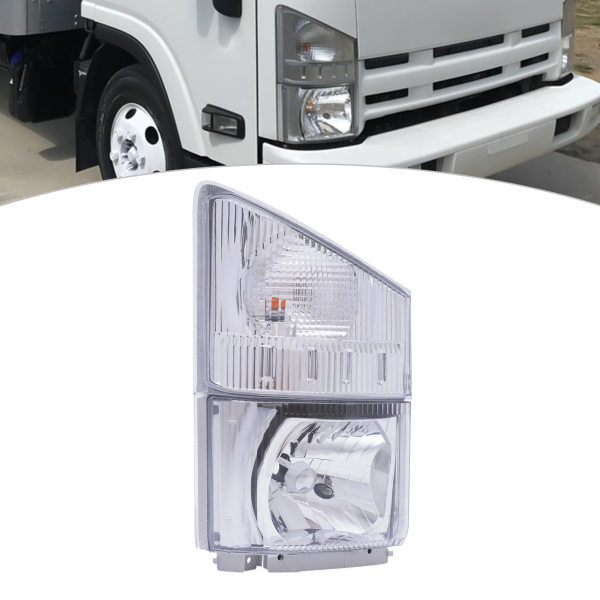 Headlight with Corner Lamp - RH Fit: ISUZU NPR NPR-HD NQR NRR 2008-2020 Passenger Side RH