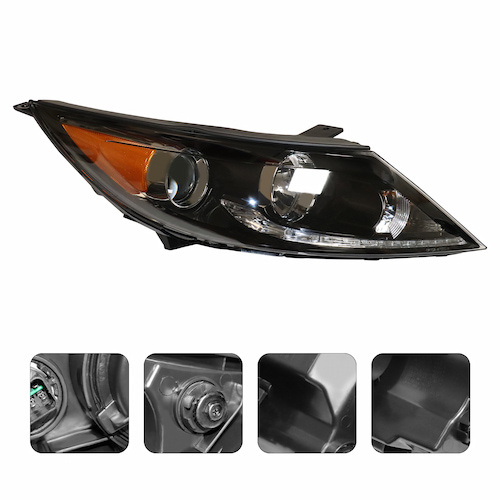 Fits 2013 2014 2015 2016 Kia Sportage Headlight Halogen w/ LED DRL