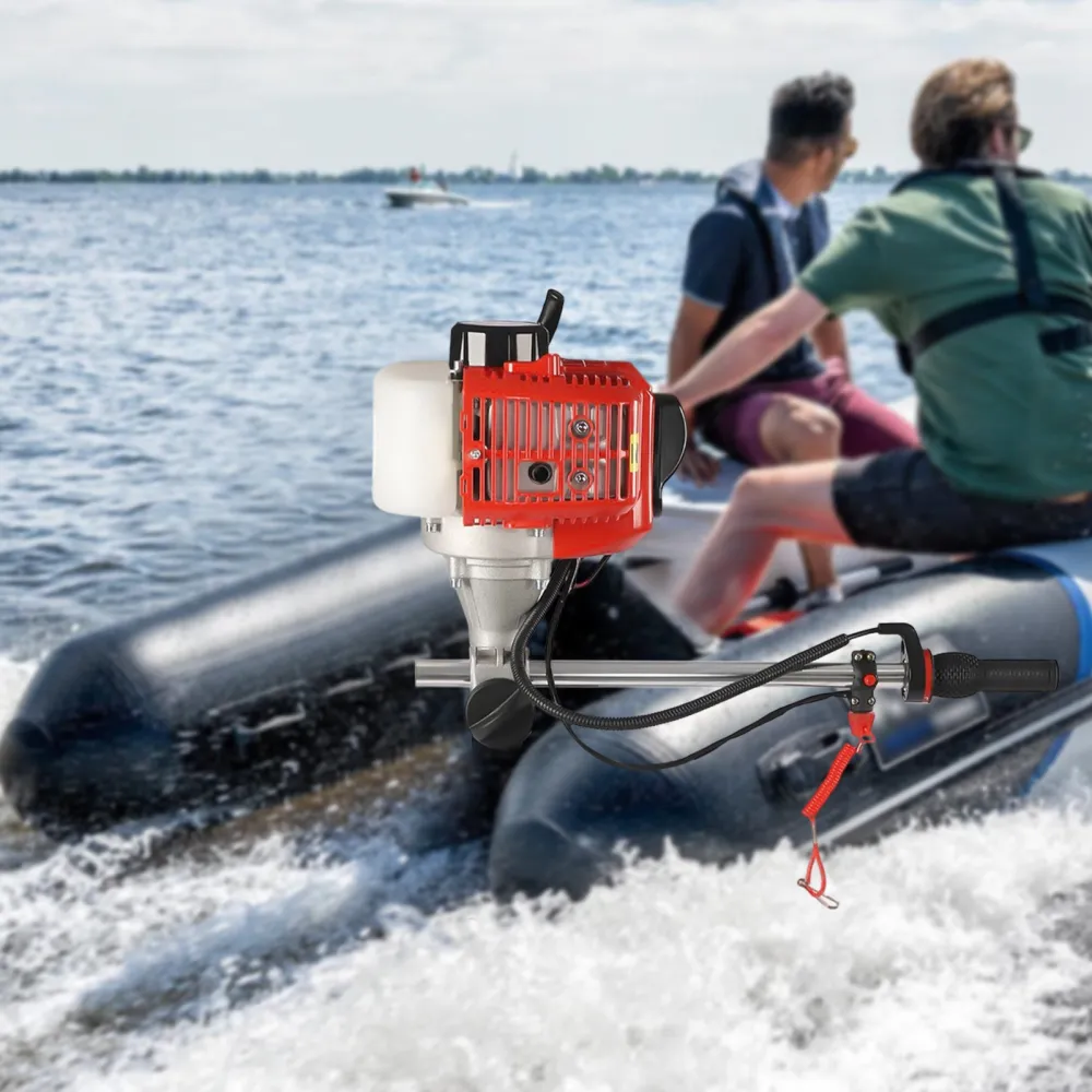 Outboard Motor Boat Engine 2 Stroke 2.3 HP, 1.7KW Marine Boat Motor 52CC with Air Cooling System