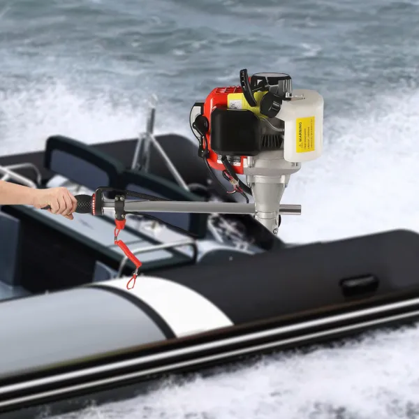 Outboard Motor Boat Engine 2 Stroke 2.3 HP, 1.7KW Marine Boat Motor 52CC with Air Cooling System