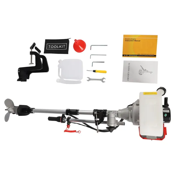 Outboard Motor Boat Engine 2 Stroke 2.3 HP, 1.7KW Marine Boat Motor 52CC with Air Cooling System