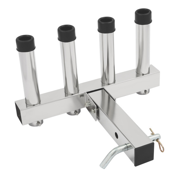 4 PCS Stainless Tournament Style Clamp on Fishing Rod Holder for Rails 1-1/4" to 2"