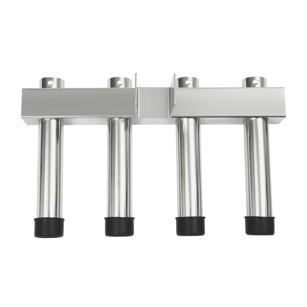 4 PCS Stainless Tournament Style Clamp on Fishing Rod Holder for Rails 1-1/4" to 2"