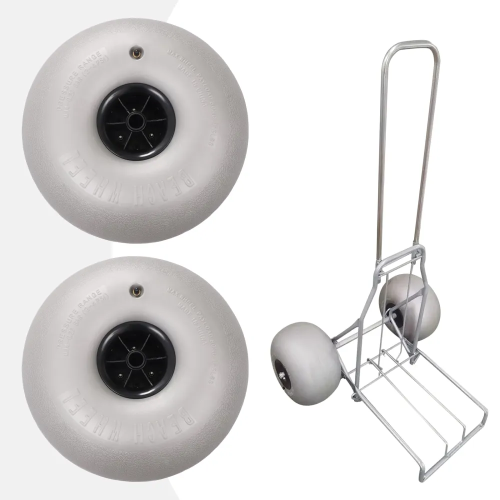 2-Pack 9-Inch Balloon Wheels For Kayak Cart Beach Trolley - Pneumatic PU Tires