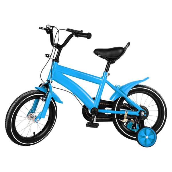 14" Children's Bicycle 2-4 Years Boys and Girls Height Adjustable Bicycle Kids Bike with Training Wheels Blue