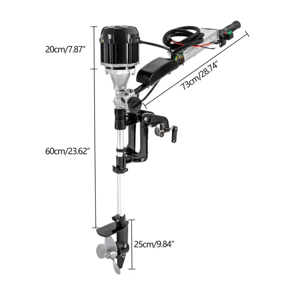 48V 1000W Electric Boat Motor Engine, Heavy Duty Fishing Boat Motor Aquaculture Outboard Boat Motor Adventure Boat Engine