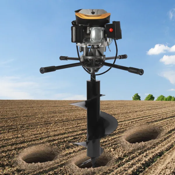Earth Auger Two Man Post Hole Digger Industrial 223CC 4 Stroke 9 Horsepower Earth Auger Two Man Post Hole Digger Industrial 223CC 4 Stroke 9 Horsepower