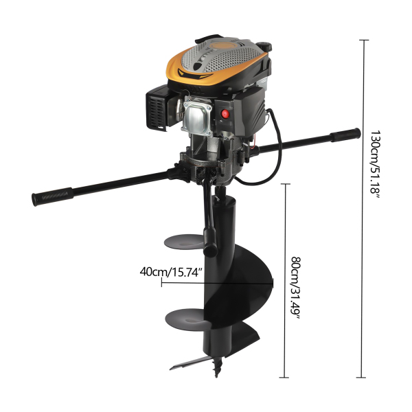 Earth Auger Two Man Post Hole Digger Industrial 223CC 4 Stroke 9 Horsepower