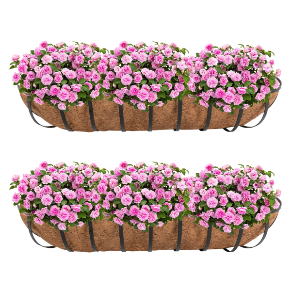Hanging Flower Planter, Flower Boxes for Deck Railings, Window Railing Plant Boxes - Vertical Clauses