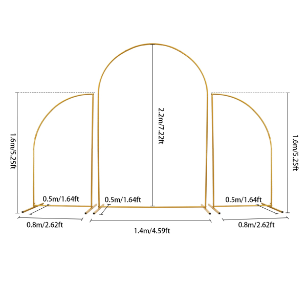 140*50*220cm 80*50*160cm 80*50*160cm Metal Wedding Arch Stand Gold Bracket + White Cover 140*50*220cm 80*50*160cm 80*50*160cm Metal Wedding Arch Stand Gold Bracket + White Cover