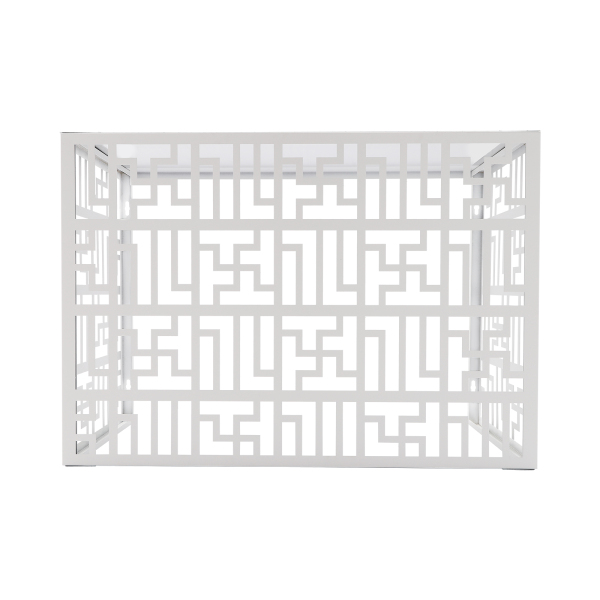 100*70*50cm Air Conditioner Fence, Metal Privacy Fence Cover, Privacy Fence Panels（White Cross-Hatched Pattern）